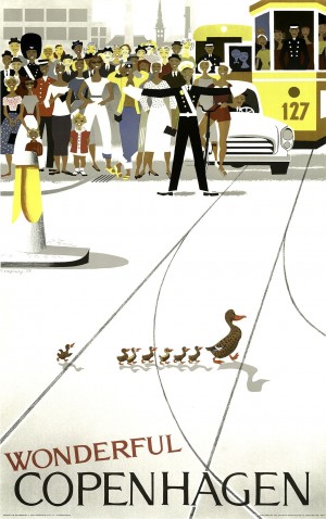 Vintage travel poster Wonderful Copenhagen, Denmark